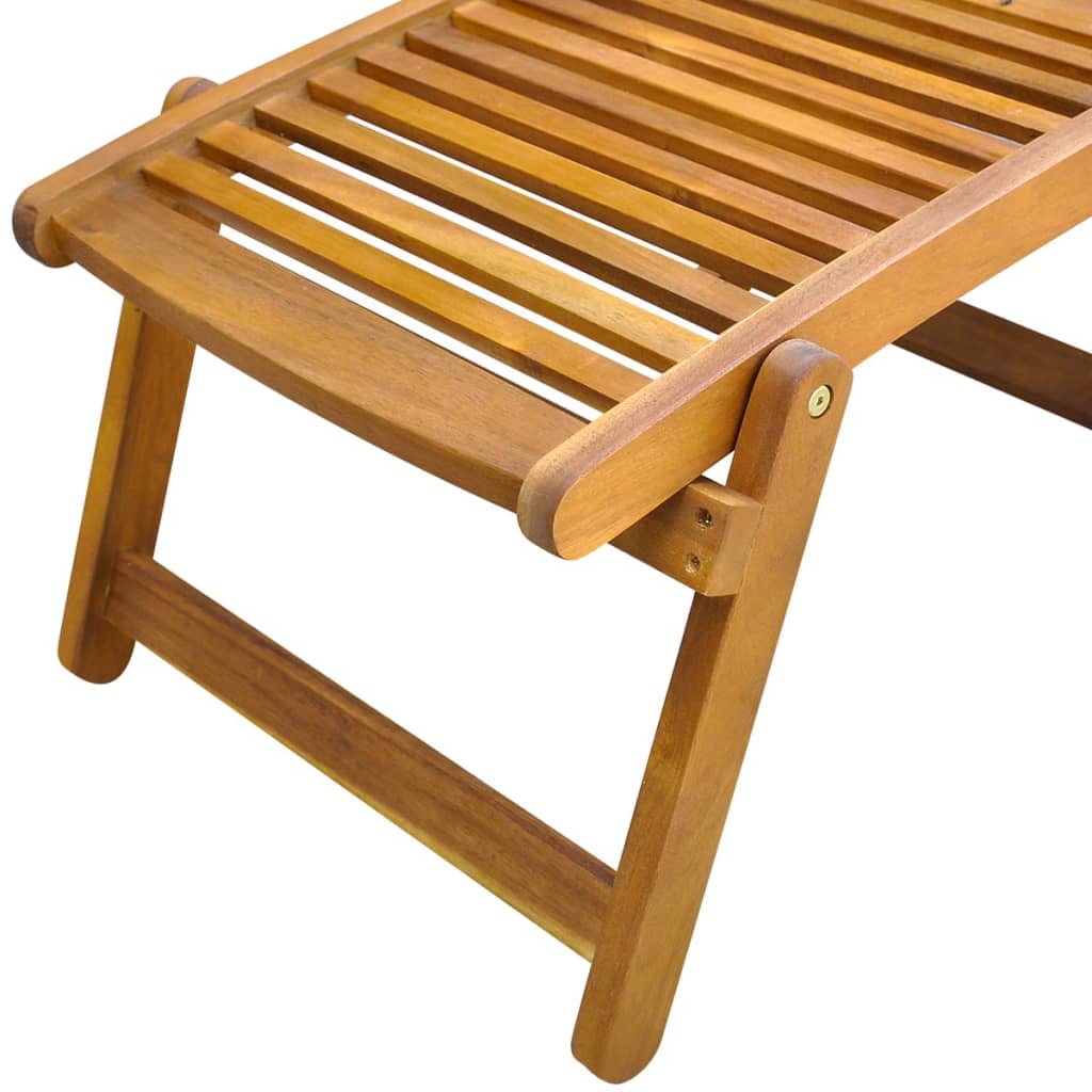 vidaXL Deck Chair with Footrest Solid Acacia Wood-4