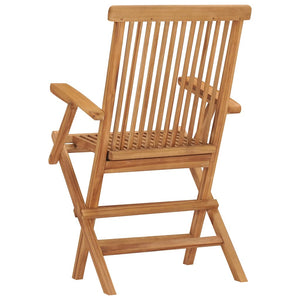 vidaXL Patio Chairs Outdoor Bistro Folding Chair with Armrest Solid Wood Teak-29