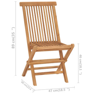 vidaXL Patio Folding Chairs Outdoor Garden Camping Lawn Chair Solid Wood Teak-14