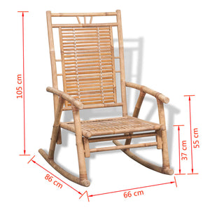 vidaXL Rocking Chair Bamboo-9