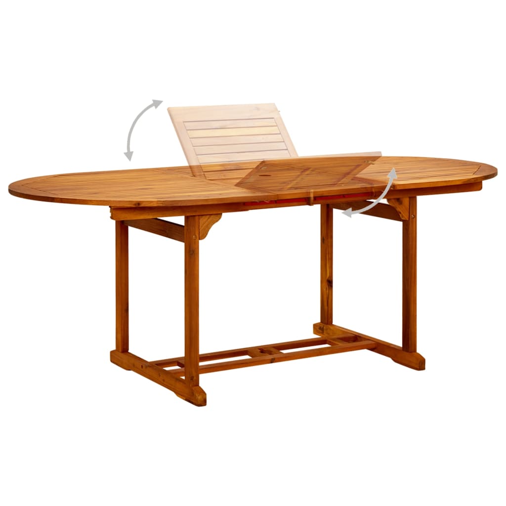 vidaXL Patio Table 78.7"x39.4"x29.5" Solid Acacia Wood-5