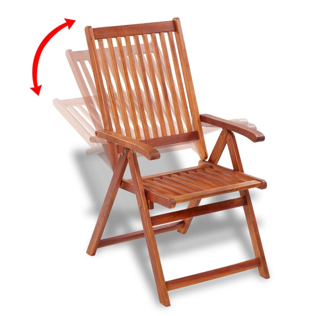 vidaXL Patio Folding Chairs Camping Garden Lawn Chair Solid Wood Acacia Brown-33