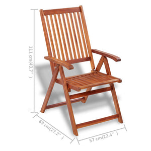 vidaXL Patio Folding Chairs Camping Garden Lawn Chair Solid Wood Acacia Brown-32