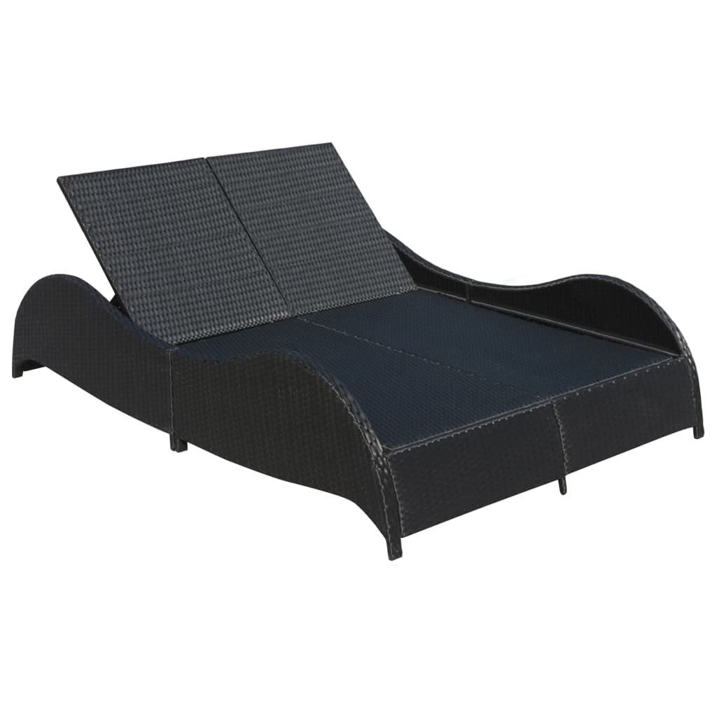 vidaXL Patio Lounge Chairs Outdoor Double Sunloungers Sunbeds Poly Rattan-12