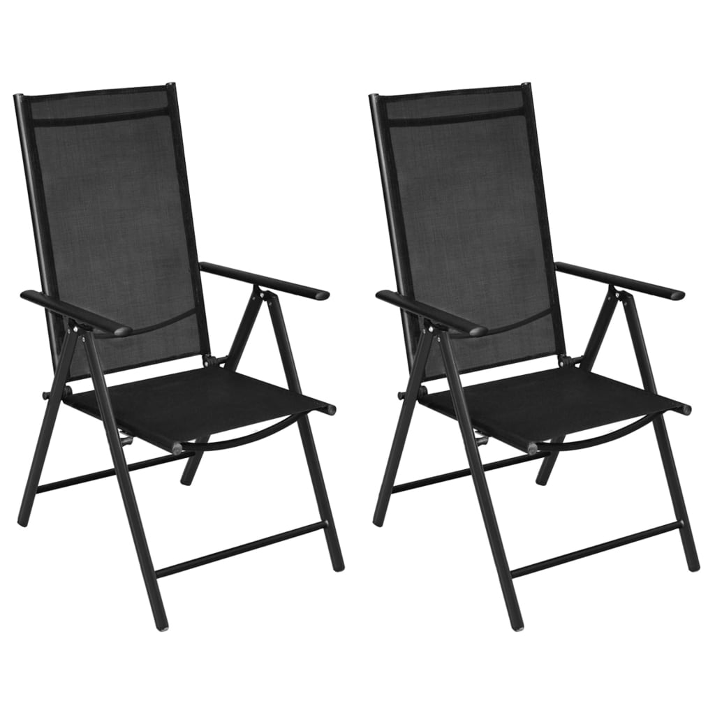 vidaXL Patio Folding Chairs Camping Garden Lawn Chair Aluminum and Textilene-1