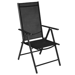 vidaXL Patio Folding Chairs Camping Garden Lawn Chair Aluminum and Textilene-12