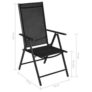 vidaXL Patio Folding Chairs Camping Garden Lawn Chair Aluminum and Textilene-9