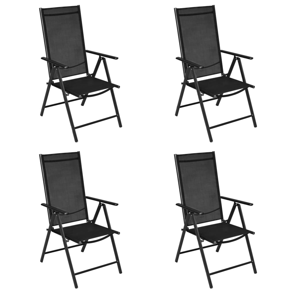 vidaXL Patio Folding Chairs Camping Garden Lawn Chair Aluminum and Textilene-3