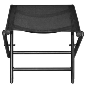 vidaXL Folding Footstool Black Aluminum and Textilene-1