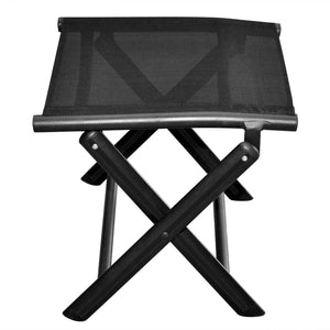 vidaXL Folding Footstool Black Aluminum and Textilene-2