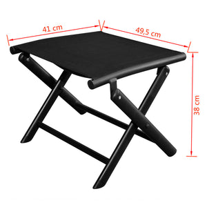 vidaXL Folding Footstool Black Aluminum and Textilene-4