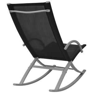 vidaXL Patio Rocking Chairs 2 pcs Steel and Textilene Black-3