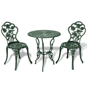 vidaXL Patio Bistro Set 3 Piece Outdoor Garden Table and Chair Cast Aluminum-2