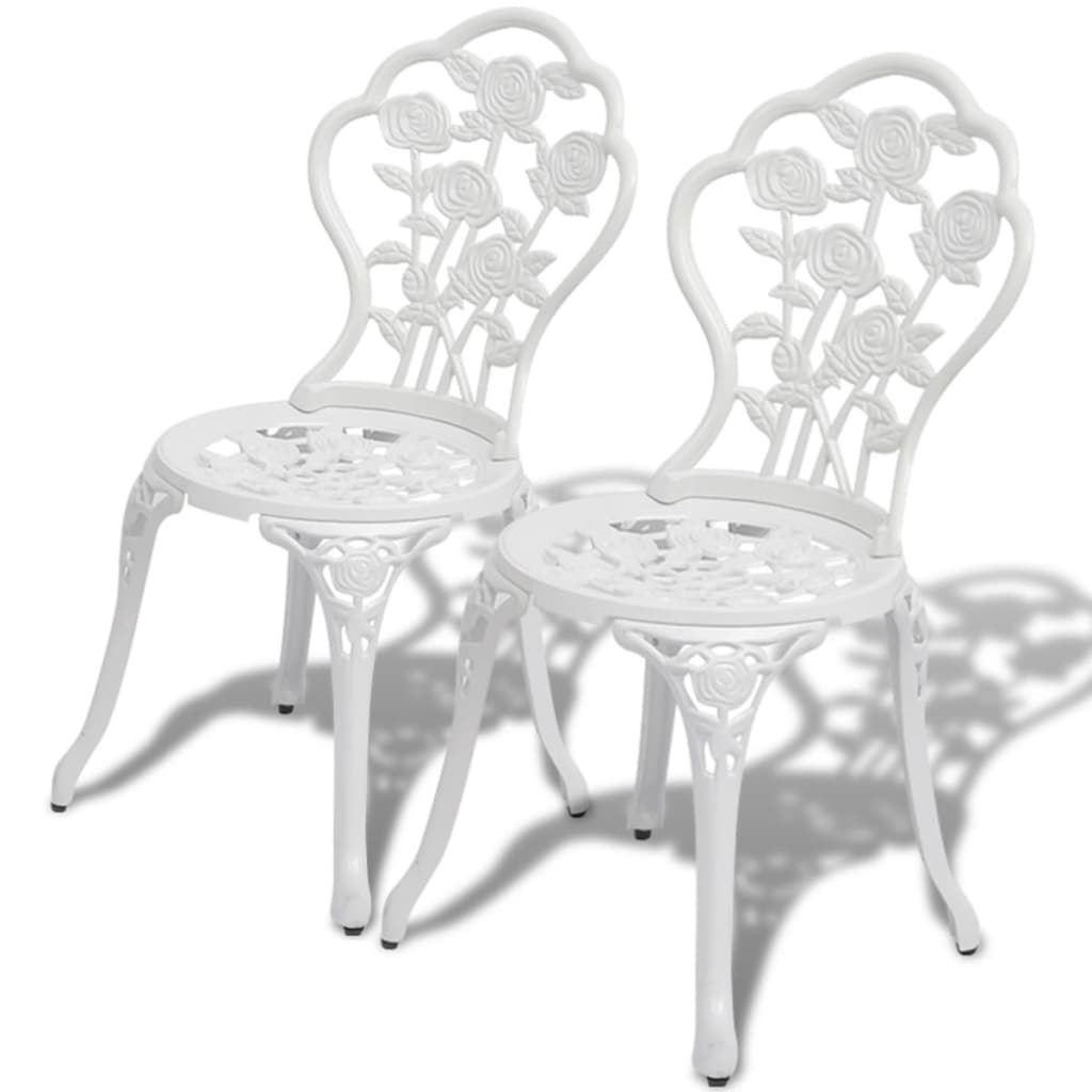 vidaXL Patio Bistro Set 3 Piece Outdoor Garden Table and Chair Cast Aluminum-18