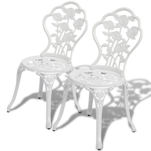 vidaXL Patio Bistro Set 3 Piece Outdoor Garden Table and Chair Cast Aluminum-18