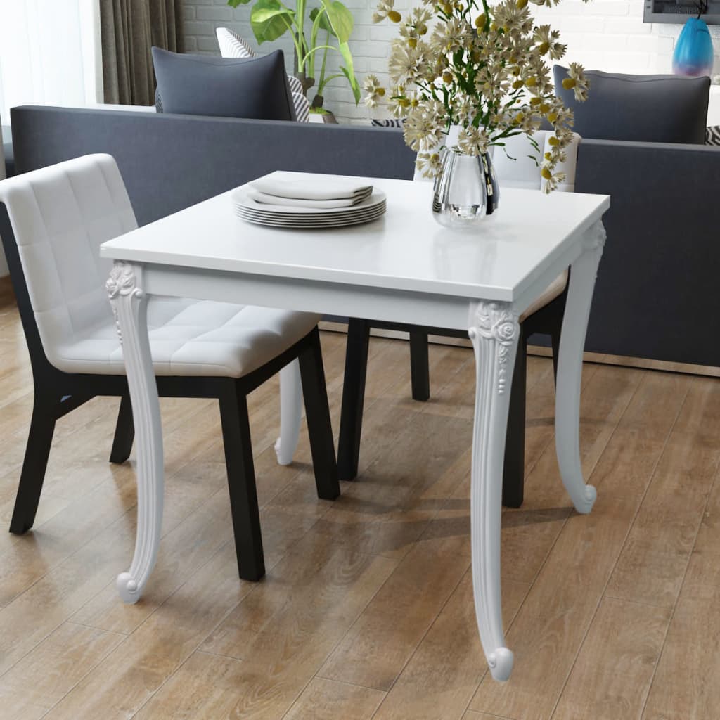 vidaXL Dining Table Kitchen Table Dining Room Dinner Table High Gloss White-0