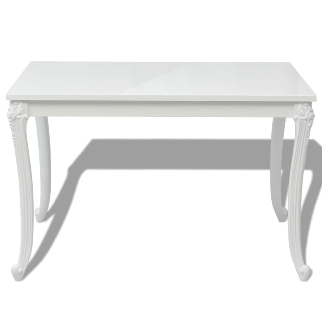 vidaXL Dining Table Kitchen Table Dining Room Dinner Table High Gloss White-1