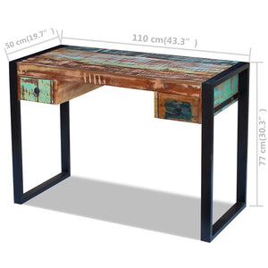 vidaXL Desk Solid Reclaimed Wood-8