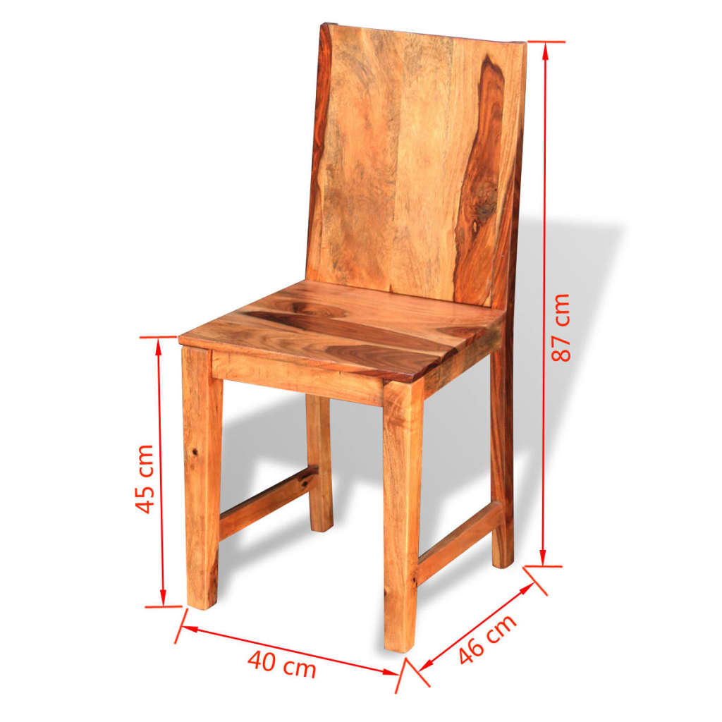 vidaXL Dining Chairs 2 pcs Solid Sheesham Wood-3