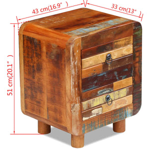 vidaXL Night Cabinet Solid Reclaimed Wood 16.9"x13"x20"-4