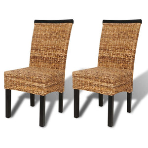 vidaXL 2/4/6x Solid Mango Wood Dining Chairs Abaca Kitchen Dining Room Lounge-19