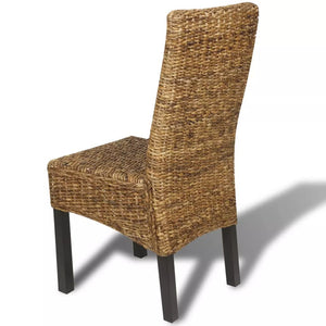 vidaXL Dining Chairs Accent Side Chair for Kitchen Abaca and Solid Wood Mango-14