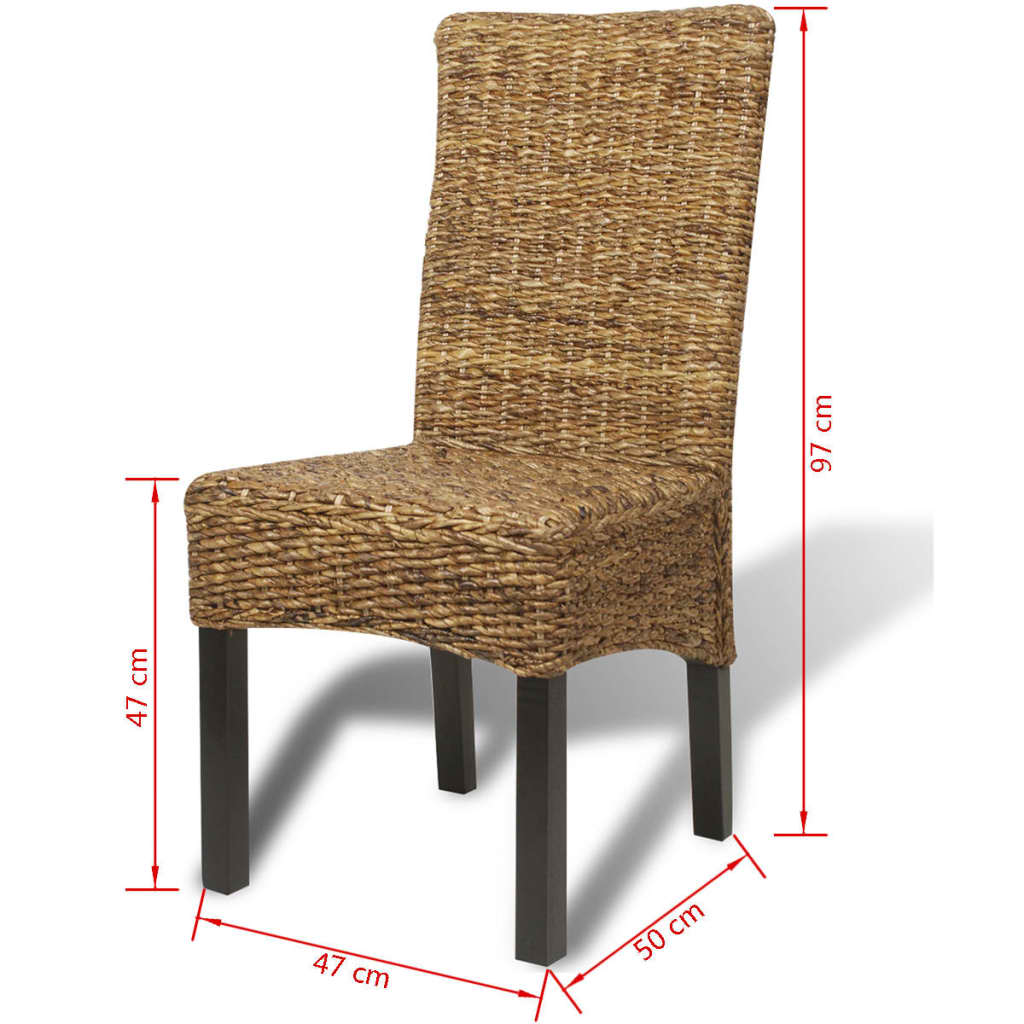 vidaXL Dining Chairs Accent Side Chair for Kitchen Abaca and Solid Wood Mango-26