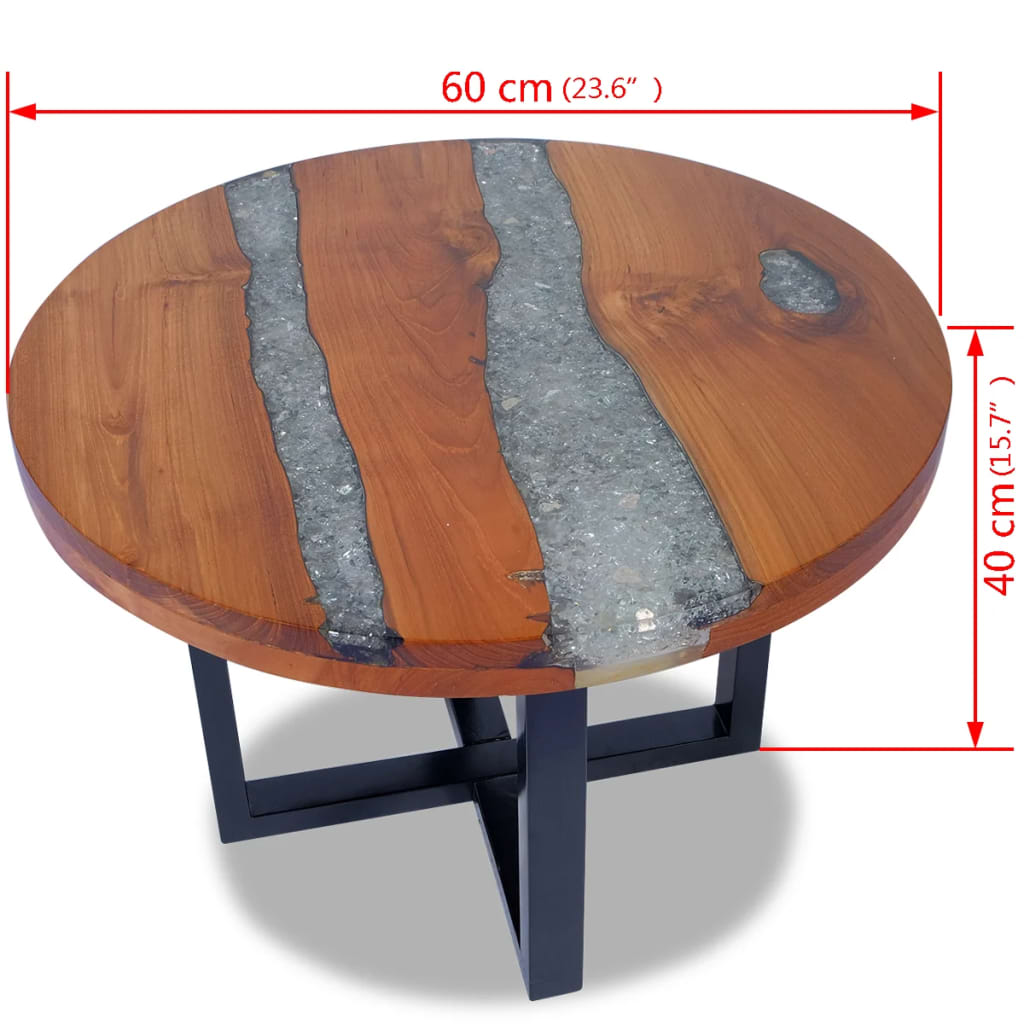 vidaXL Coffee Table End Table Side Table Living Room Furniture Teak Resin-19