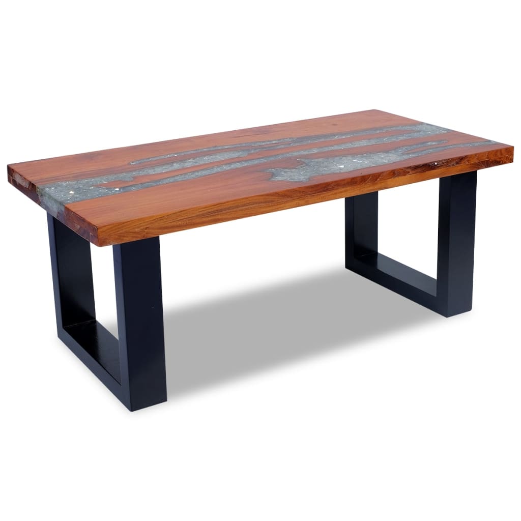 vidaXL Coffee Table End Table Side Table Living Room Furniture Teak Resin-6