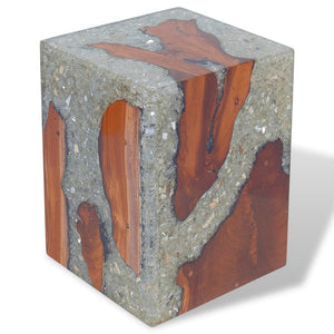 vidaXL Stool Solid Teak Wood and Resin-5