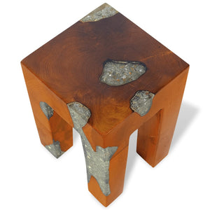 vidaXL Stool Solid Teak Wood and Resin-6