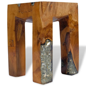 vidaXL Stool Solid Teak Wood and Resin-10