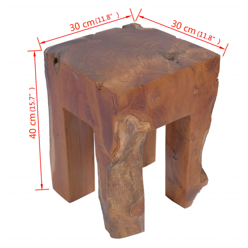 vidaXL Stool Solid Teak Wood-8