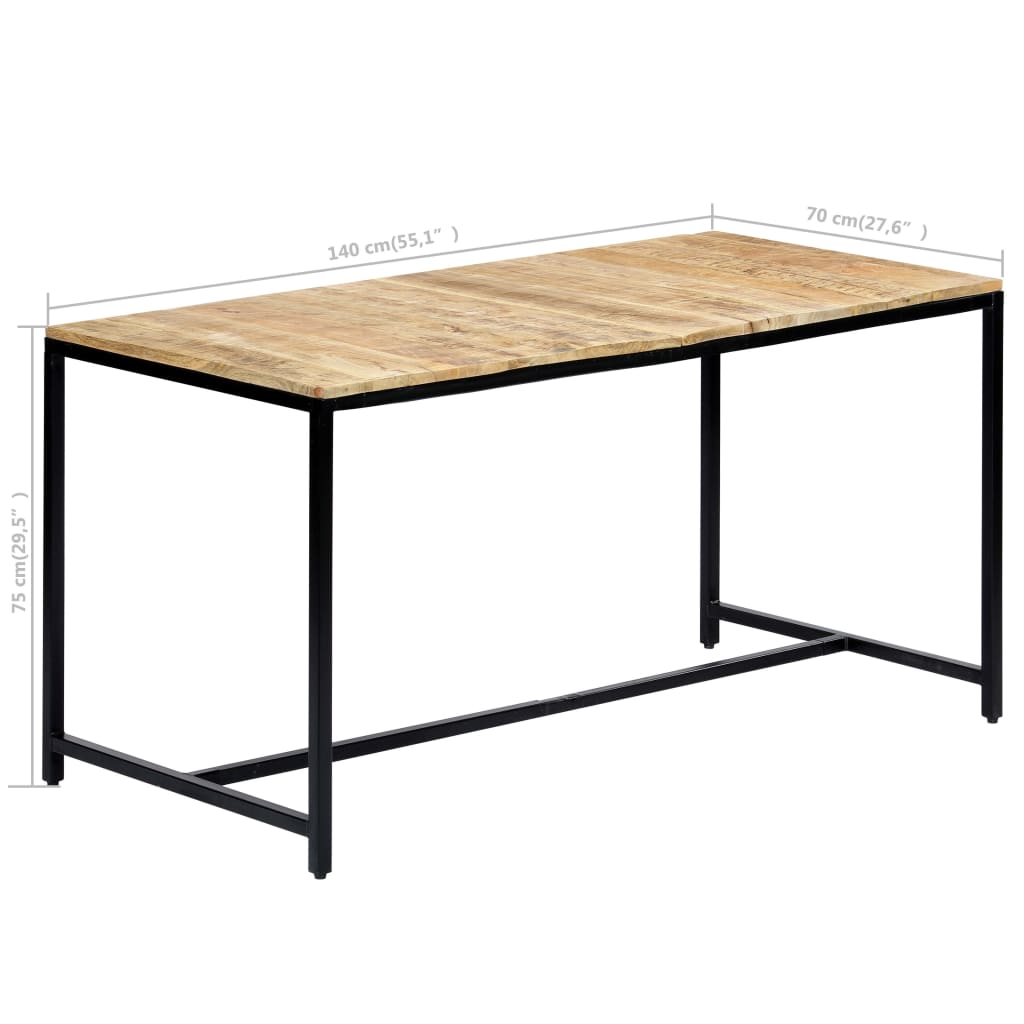 vidaXL Dining Table Kitchen Table Dining Room Table Solid Rough Mango Wood-7