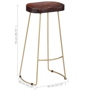 vidaXL Bar Stool Bar Seat Counter Height Island Stool for Pub Solid Mango Wood-20