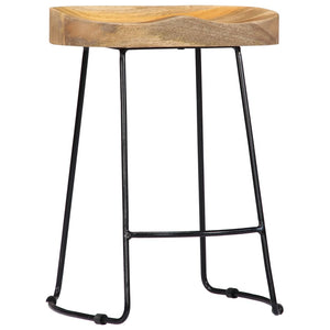 vidaXL Bar Stool Bar Seat Counter Height Island Stool for Pub Solid Mango Wood-3