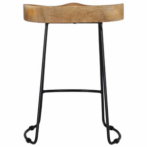 vidaXL Bar Stool Bar Seat Counter Height Island Stool for Pub Solid Mango Wood-7