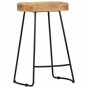 vidaXL Bar Stool Bar Seat Counter Height Island Stool for Pub Solid Mango Wood-12