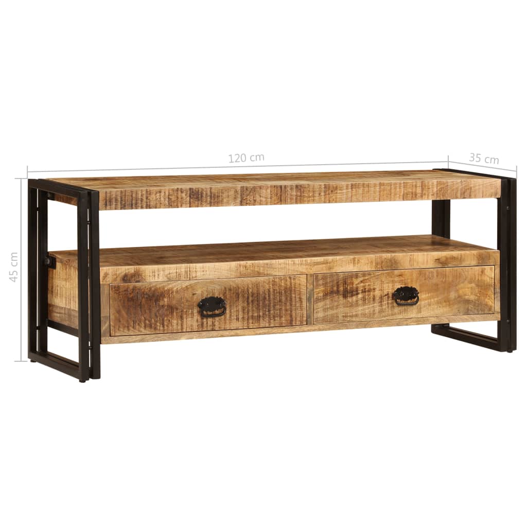 vidaXL TV Stand 47.2"x13.8"x17.7" Solid Wood Mango-10