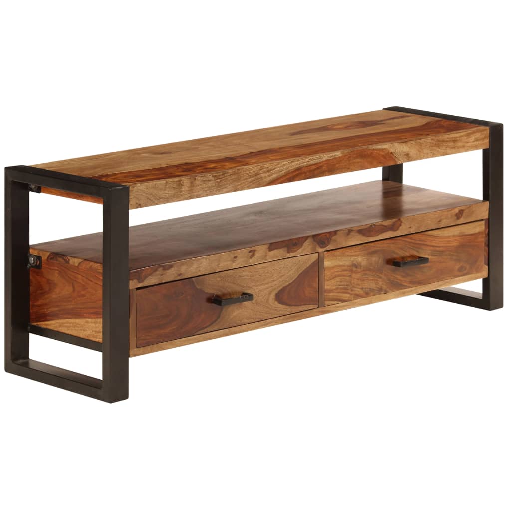 vidaXL TV Stand 47.2"x13.8"x17.7" Solid Wood Sheesham-3