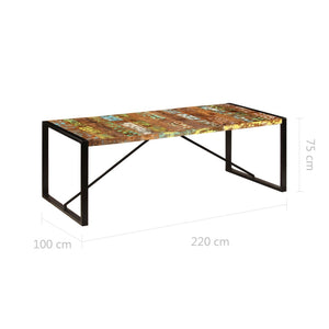 vidaXL Dining Table 86.6"x39.4"x29.5" Solid Reclaimed Wood-4