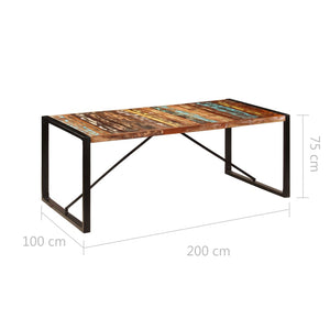 vidaXL Dining Table 78.7"x39.4"x29.5" Solid Reclaimed Wood-5