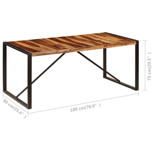 vidaXL Dining Table 70.9"x35.4"x29.5" Solid Sheesham Wood-5