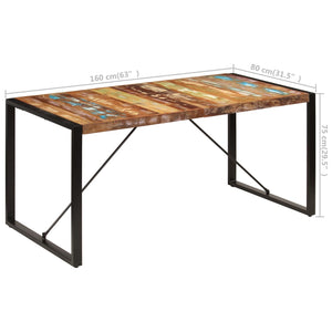 vidaXL Dining Table 63"x31.5"x29.5" Solid Reclaimed Wood-7