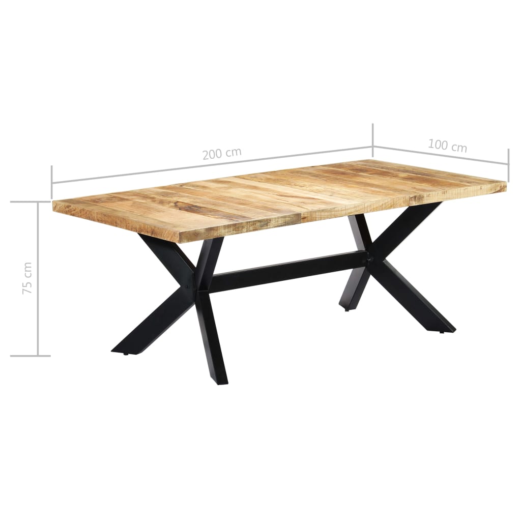 vidaXL Dining Table Kitchen Table Dining Room Dinner Table Solid Mango Wood-9