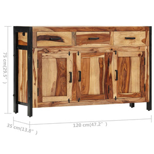 vidaXL Sideboard 47.2"x13.8"x29.5" Solid Sheesham Wood-5