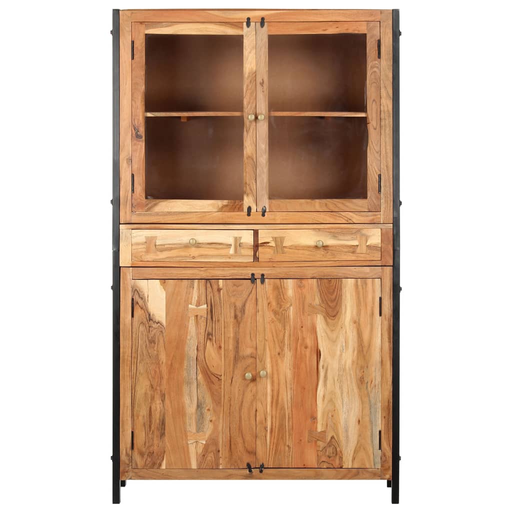 vidaXL Highboard 39.4"x15.7"x68.9" Solid Acacia Wood-0