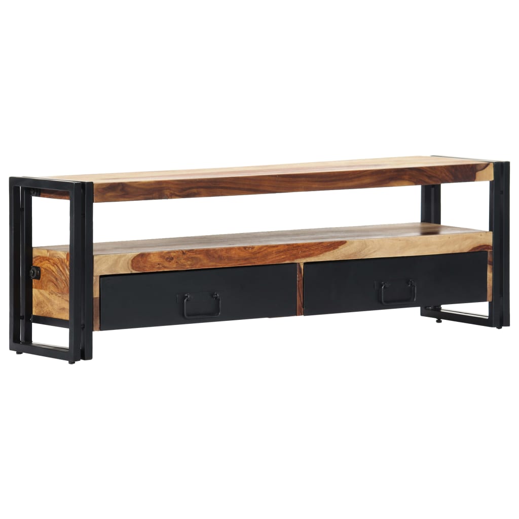 vidaXL TV Stand 47.2"x11.8"x15.7" Solid Wood Sheesham-0