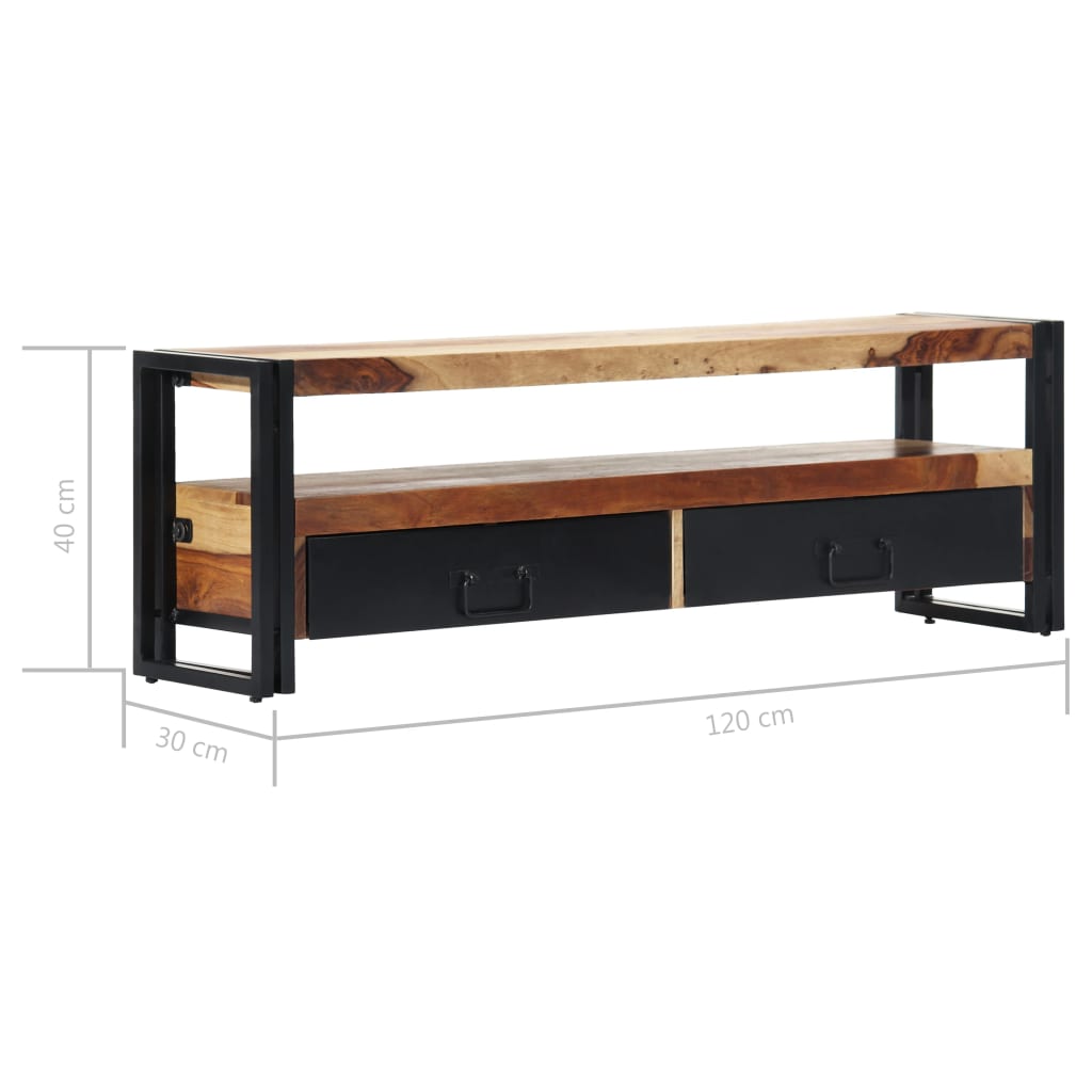 vidaXL TV Stand 47.2"x11.8"x15.7" Solid Wood Sheesham-7