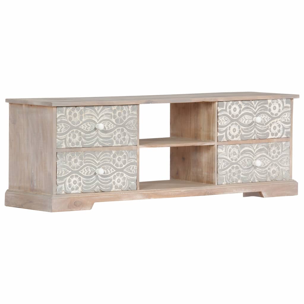 vidaXL TV Stand 47.2"x11.8"x15.7" Solid Wood Acacia-10